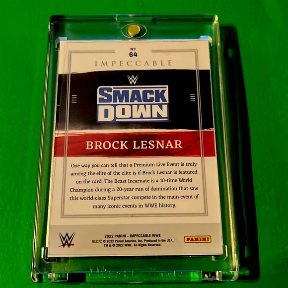 2022 Panini Impeccable WWE BROCK LESNAR Silver Holo - Picture 2 of 2